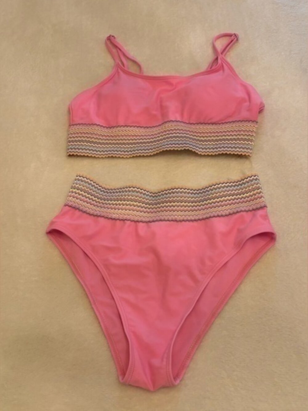 BARBIE PINK WITH MULTI COLOR BAND SZ SMALL